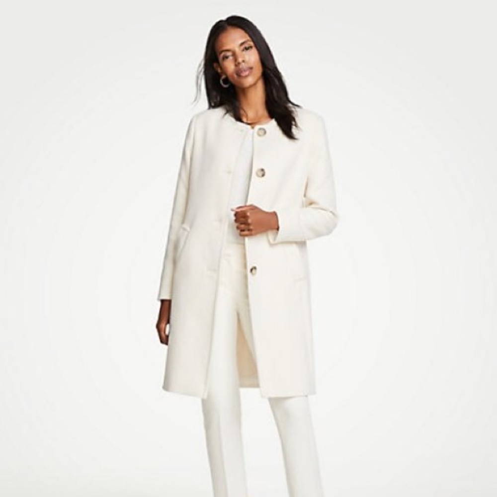 White Petite Ann Taylor Coat